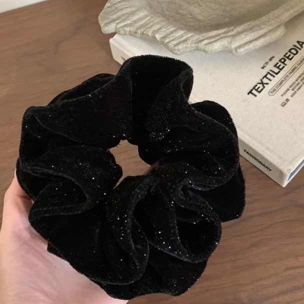 Autumn and winter glittering velvet Starry Sky Large Intestine hair band, high-end and elegant velvet band, hair tie, rubber band, hair accessory pic 1