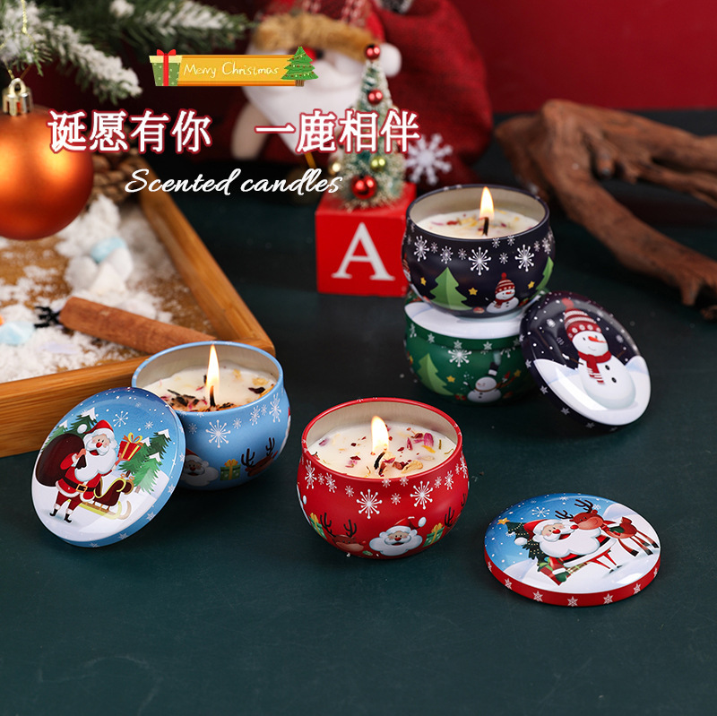 圣诞款香薰蜡烛跨境圣诞创意伴手礼盒香氛蜡烛精油大豆蜡圣诞礼物详情4