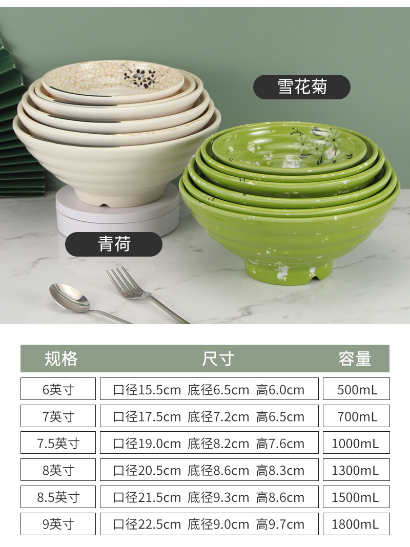 Melamine noodle bowls, durable porcelain tableware, large bowls, soup bowls, commercial spicy hot pot bowls, plastic bowls, special bowls for noodle restaurants wholesale pic 11