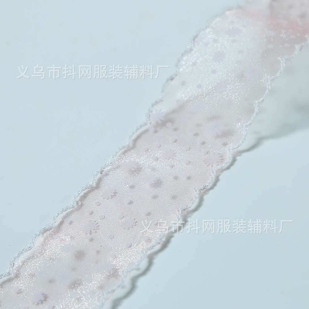 4cm Snowflake Fluttering Handmade diy Bow Ribbon Hair accessory Headwear accessory Ribbon gift box packaging strap wholesale pic 4