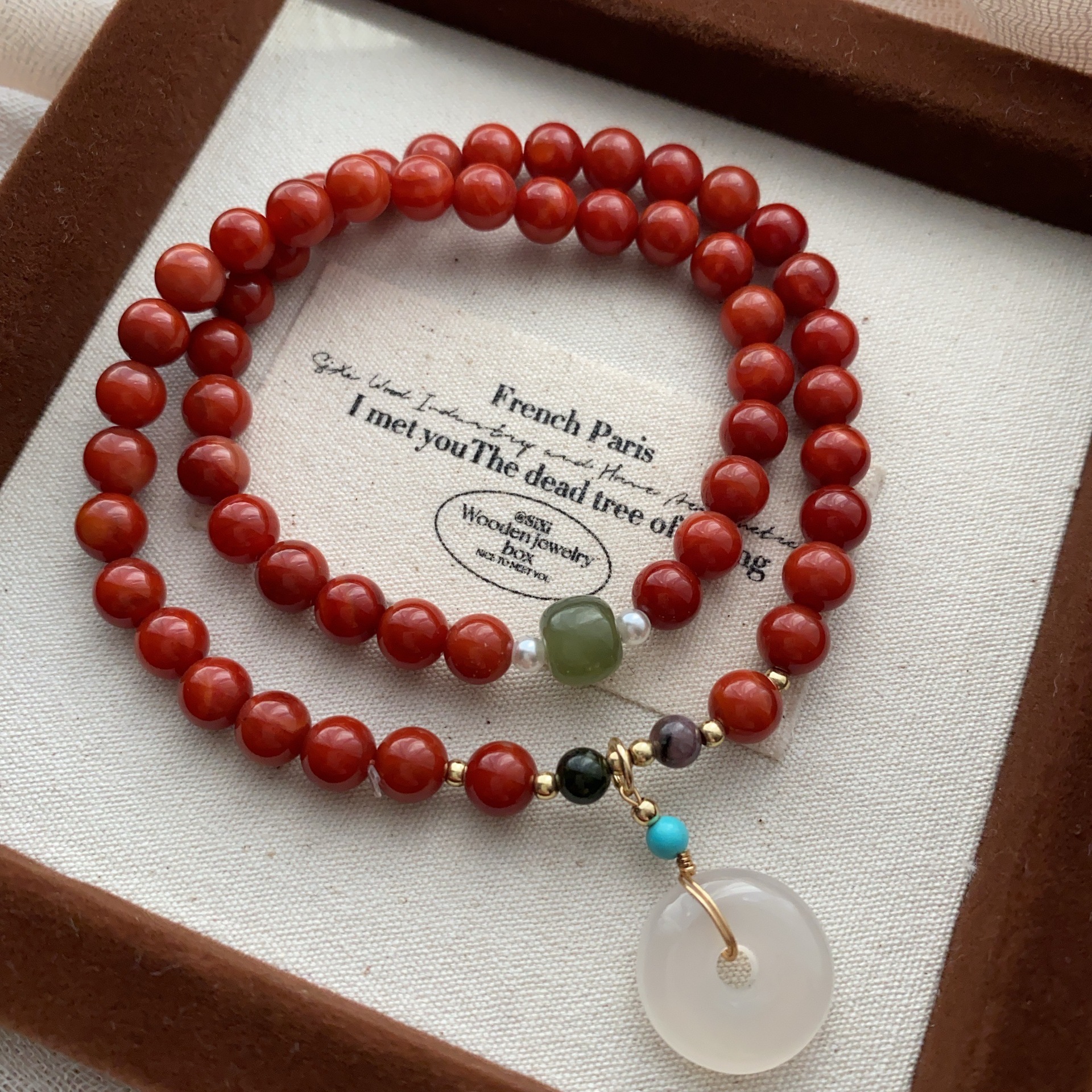 南红玛瑙手串小众设计手链玄学葫芦平安扣国风优雅气质女款手圈详情17