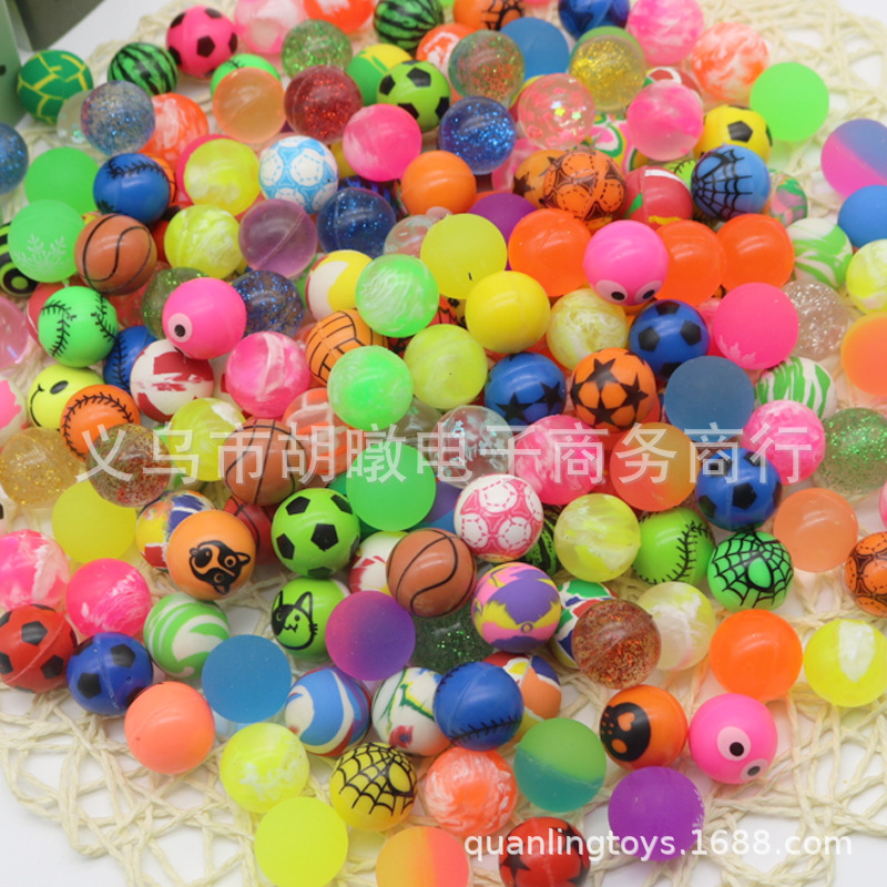 Wholesale of small solid bouncing toys for children, 27mm gashapon machine accessories, bouncing balls at street stalls pic 4