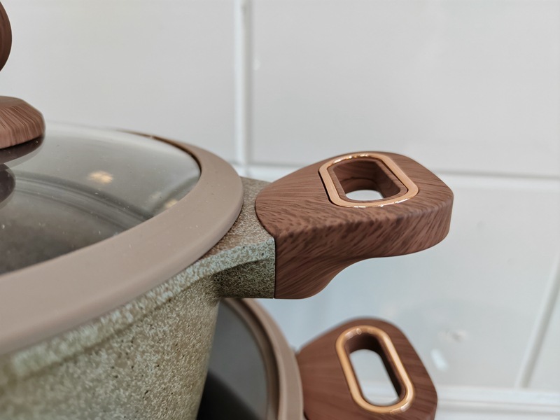 15/16 pieces cookware set 15/16 pieces non-stick pot set, tourmaline die-cast aluminum pot with bottom heat pic 5