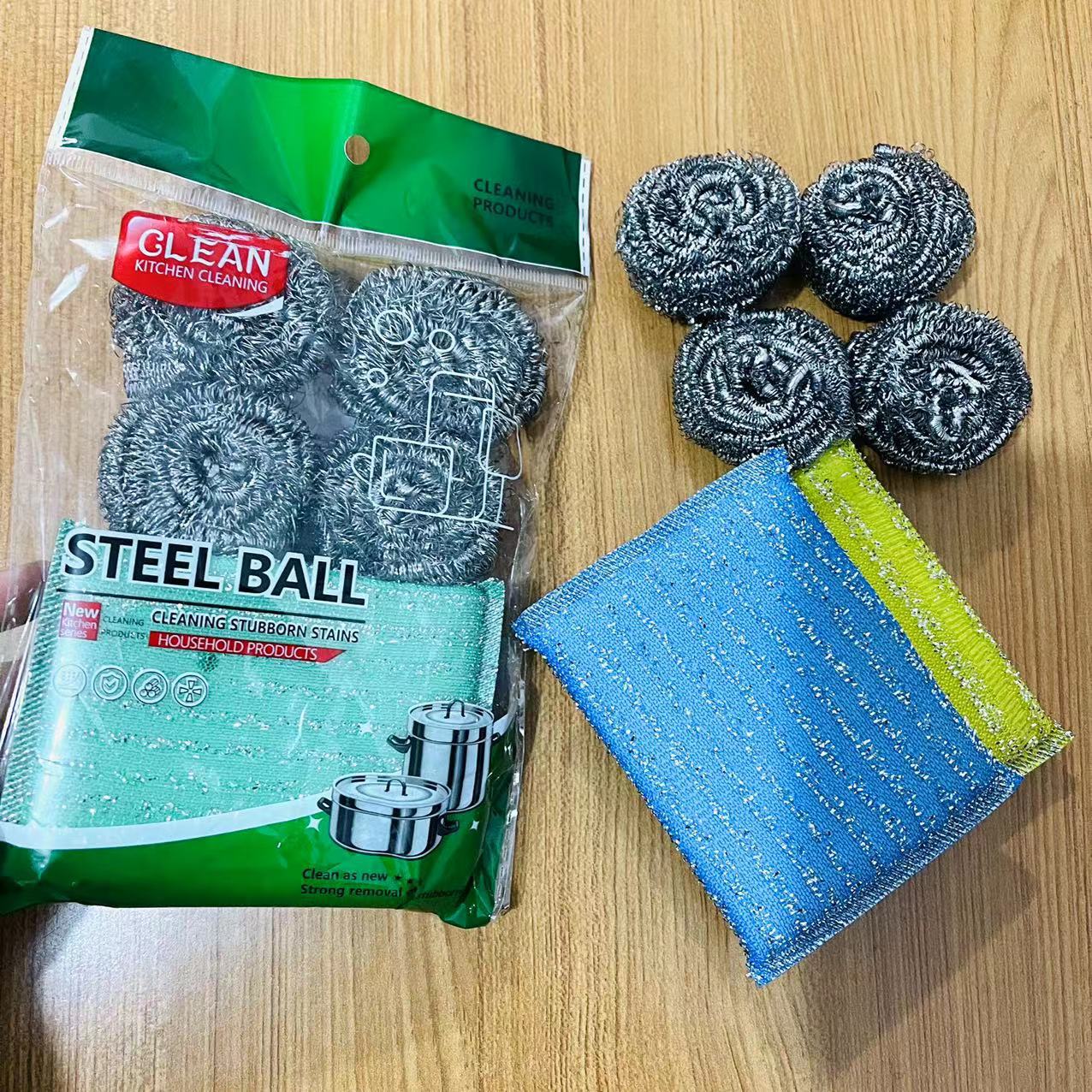 【 Zone 2-6 】 Cleaning set: 240 yuan per box. Steel wool balls, sponge sponges, cleaning balls wholesale. Kitchen scrubber for POTS and dishes. Cleaning supplies: 1 yuan, 2 yuan pic 5