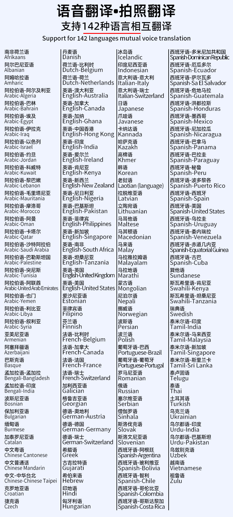源头工厂大屏智能语音翻译机多国翻译拍照142种语言跨境商务旅游详情6