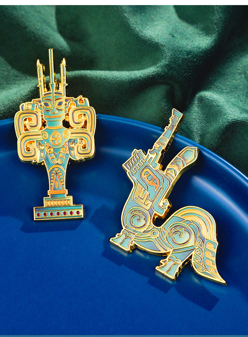 Sanxingdui Cultural and creative decorative items, new refrigerator stickers, souvenirs, magnetic stickers, bronze standing figures, New Year decorative gifts pic 16