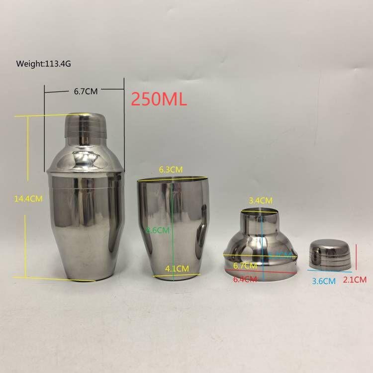 厂家直供跨境专业不锈钢调酒器 三段式手摇设计 250ml 350ml 550ml 750ml多尺寸选择 酒吧必备调酒神器 高品质手摇调酒器 酒吧家用多功能调酒工具详情4