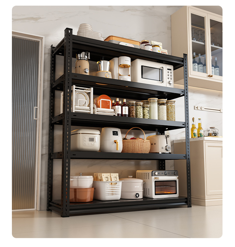 跨境专供货架置物架多层厨房微波炉收纳家用阳台落地仓库角钢架子详情21