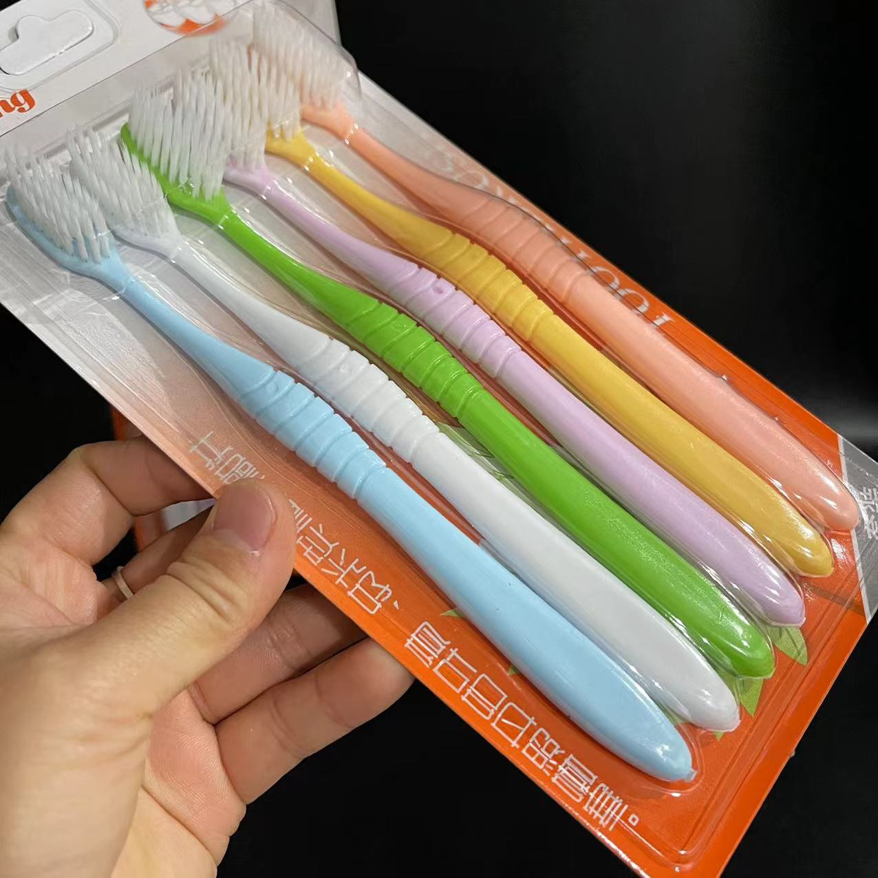 【 Zone 2-12 】ZH-073 Six Toothbrushes, 72 calories per box, 288 yuan per piece. ZH-073 six toothbrushes, candy-colored soft bristles, fine bristles, adult and student toothbrushes, 2 yuan supply pic 2