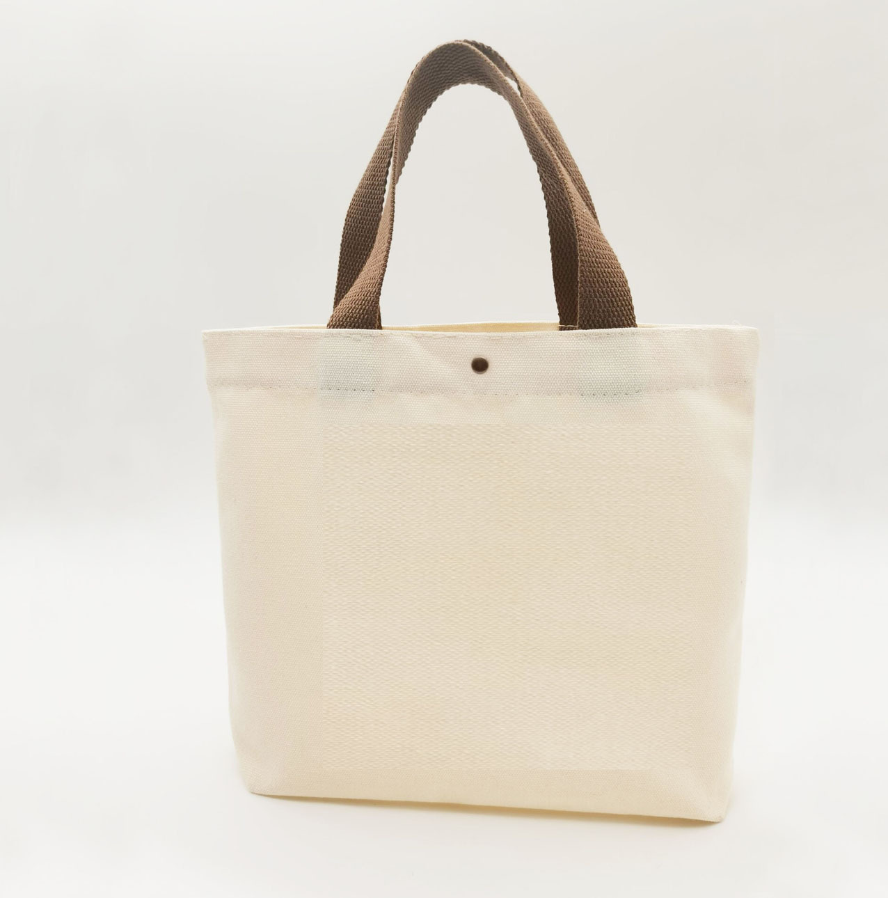 Blank hand-held canvas bag with snap fasteners, small DIY cute cartoon canvas bag, solid color export canvas hand-held bag pic 11