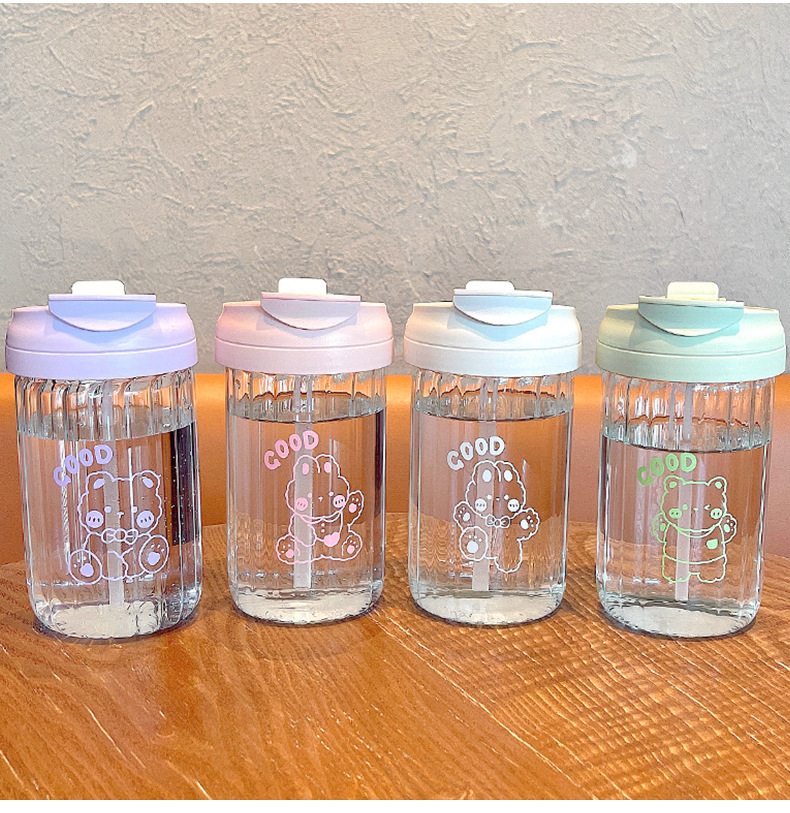 创意双饮杯带吸管玻璃杯办公室高颜值夏季便携提手新款2025杯子详情13