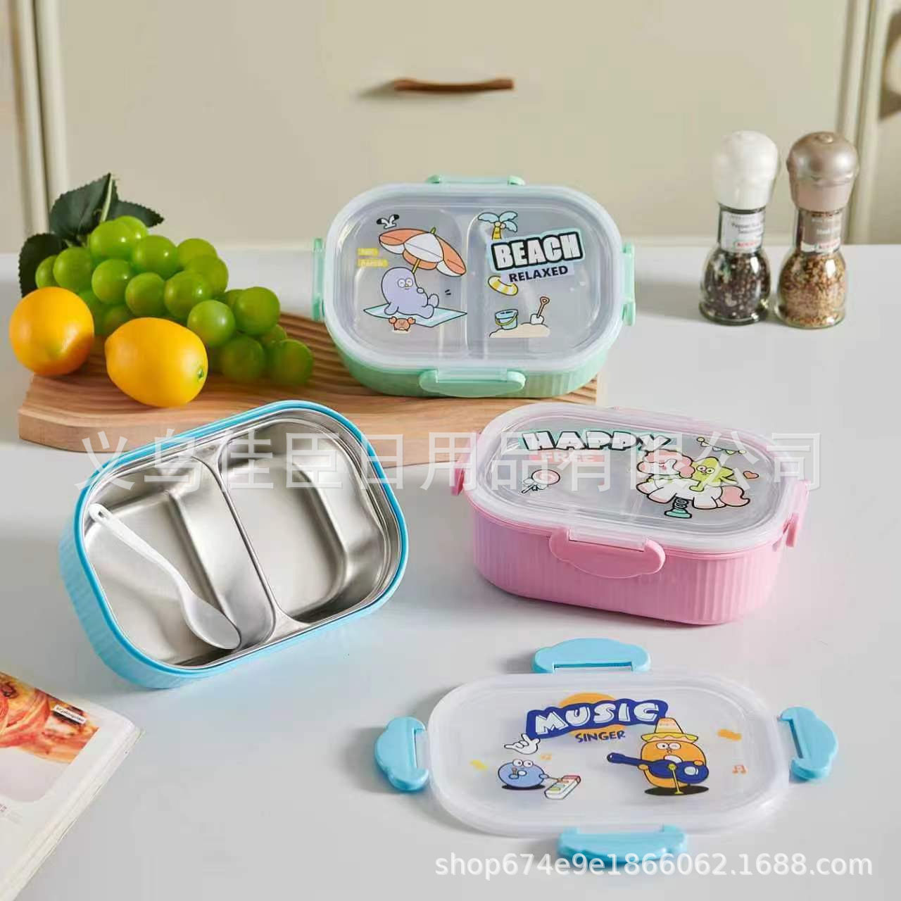 Caja de almuerzo para niños lindo alto nivel de apariencia caja de almuerzo aislante es fácil de llevar comida compartimentada anti-sabor caja de bento caja de almuerzo al aire libre pic 2