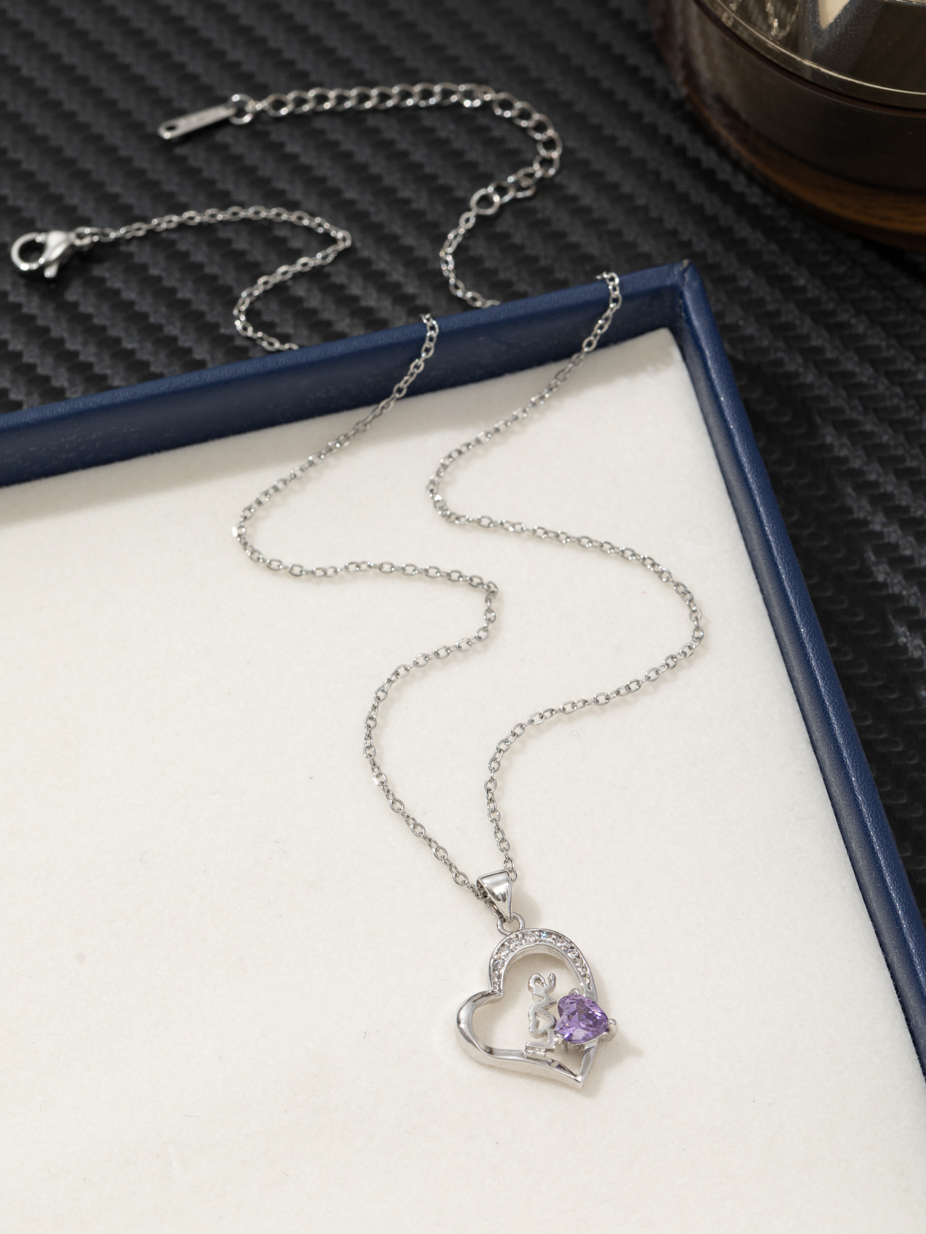 跨境合金锆石爱心花朵海豚简约百搭高级感吊坠项链锁骨链女批发潮详情29