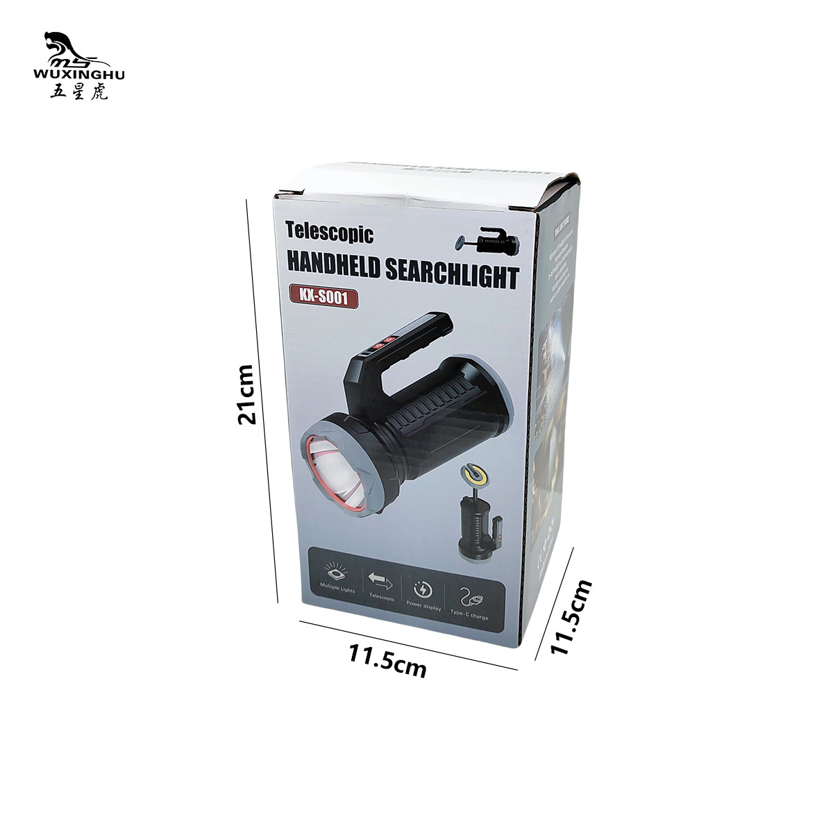 High-intensity portable light, retractable taillight, USB rechargeable lithium battery, outdoor lighting searchlight, portable flashlight pic 9