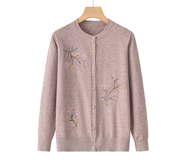 老年人春秋新款针织薄款外套女妈妈春装毛衣老太太开衫奶奶装衣服详情1