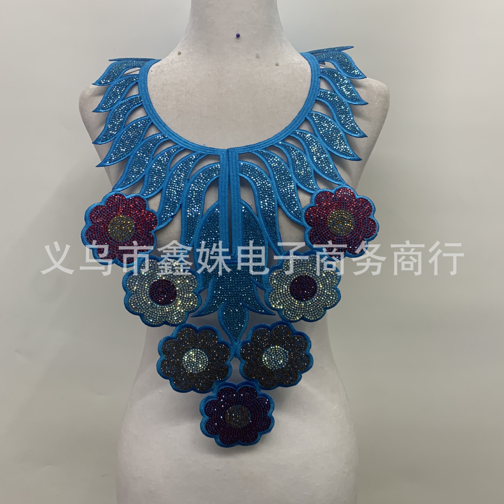 Full diamond back adhesive ironing DIY diamond-encrusted colored diamond shiny collar decoration fake collar collar accessories and auxiliary materials pic 1