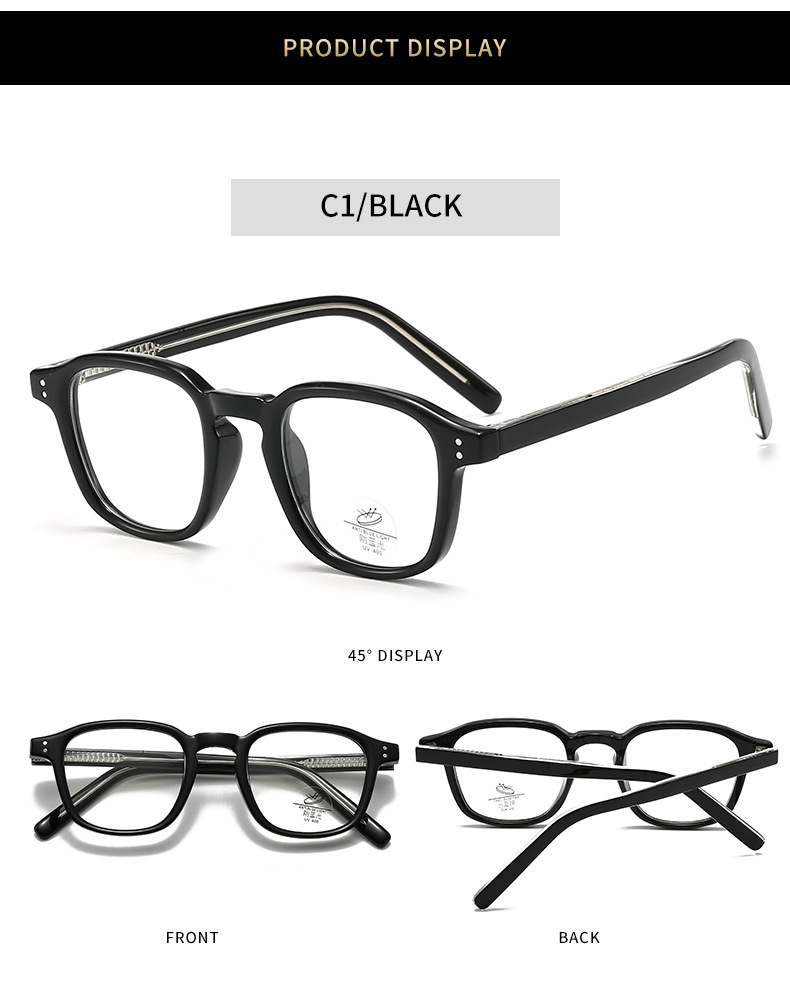 跨境i潮ns风TR90眼镜插芯脚超轻防蓝光平光眼镜可配近视眼镜框架详情8