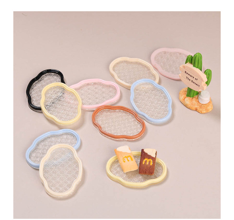 树脂配件奶油胶配饰卡通diy创意小摆件饰品装饰透色彩色雕花盘子详情11