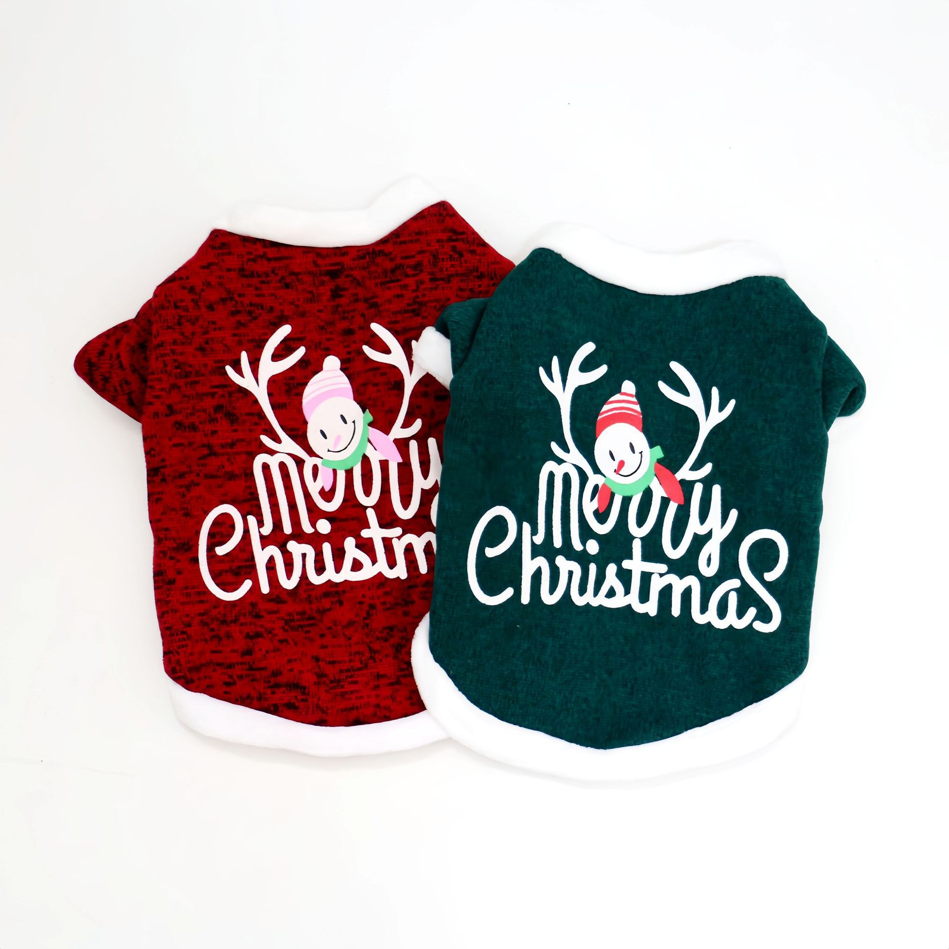 Factory direct sales of pet clothing, dog autumn and winter warm fleece, festival wear, Christmas style, snowman, elk pic 3