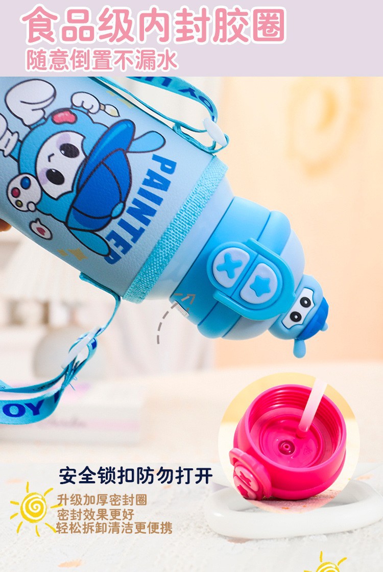 新款公仔儿童保温杯316不锈钢双饮吸管杯可爱幼儿园宝宝专用水杯详情8