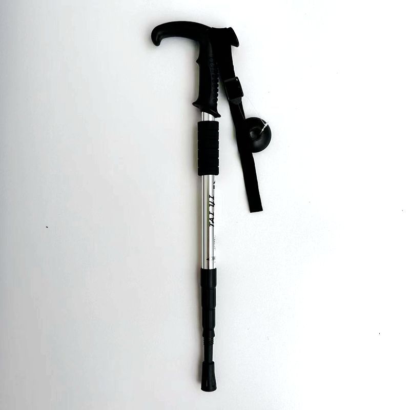 跨境避震高强度登山杖超轻铝合金 四节弯柄 直柄伸缩拐杖批发现货详情15