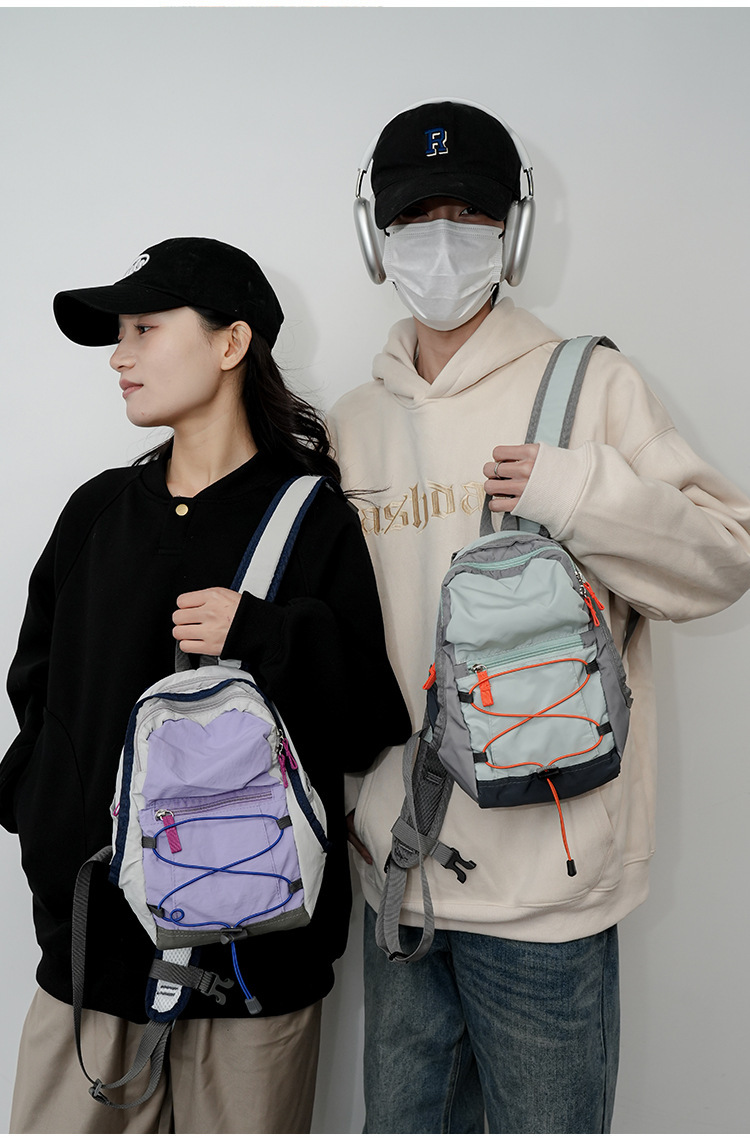 户外双肩包抽绳迷你休闲包轻便百搭旅行登山包女轻便旅游小背包详情34