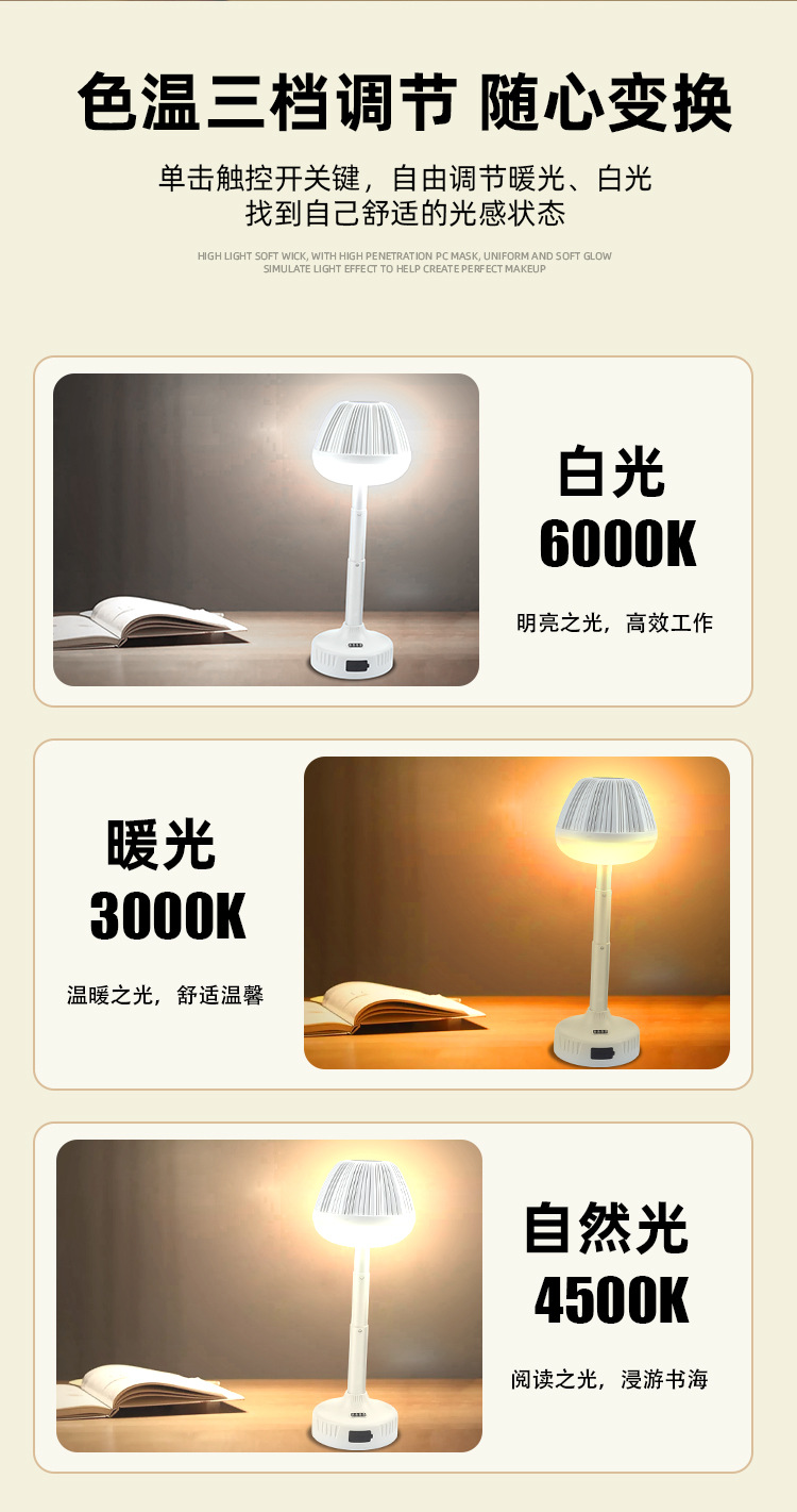 新款家用卧室床头灯轻奢高级感柔光调光护眼夜读看书灯饰台灯夜灯普通照明详情8