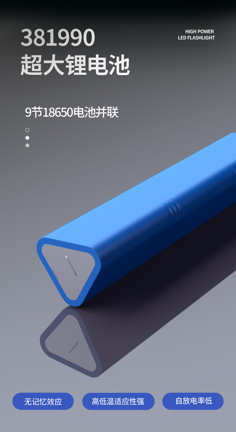 跨境2025新品强光远射手电筒加长白激光三色户外源头工厂支持定制详情7