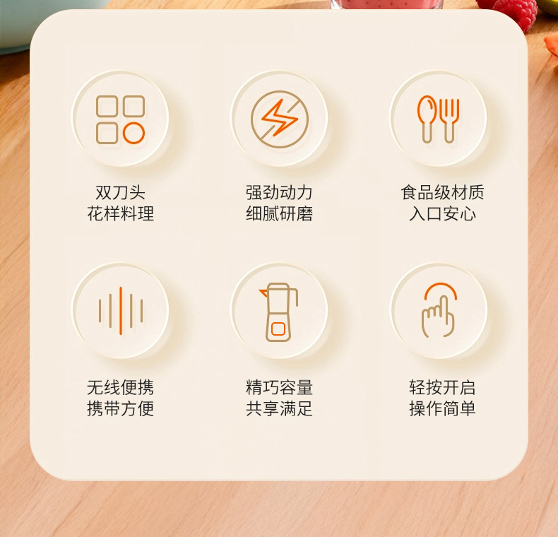 外贸新款双刀头榨汁机无线电动大容量果汁机便携式搅拌机现榨详情2