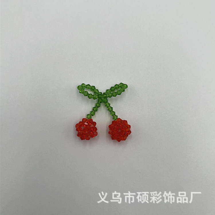 Factory stock of hand-woven beaded crystal cherry fashion accessories, necklaces, earrings, pendants, DIY handicrafts pic 5