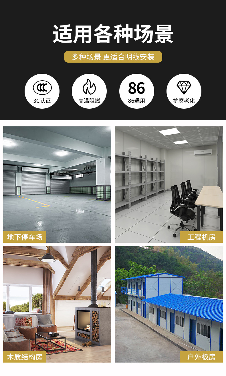 86-type grey exposed base box, exposed wiring box, household wiring box, switch socket box, exposed switch box, ultra-thin base pic 7