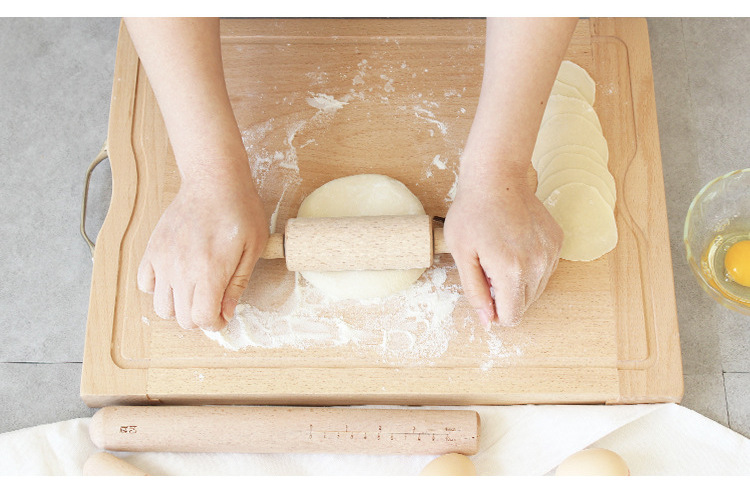 Beech wood rolling pin, wooden rolling pin, rolling dough, baking tools, dumpling wrapper roller, rolling pin, roller, dough rolling pin pic 5