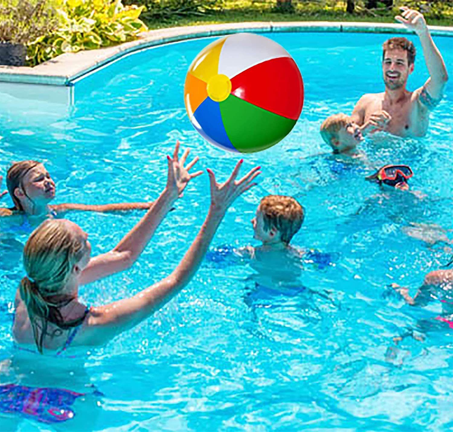 Six pieces of colored beach balls are selling well across borders. 16-inch inflatable colored balls are swimming pool water play toys made of eco-friendly materials pic 5