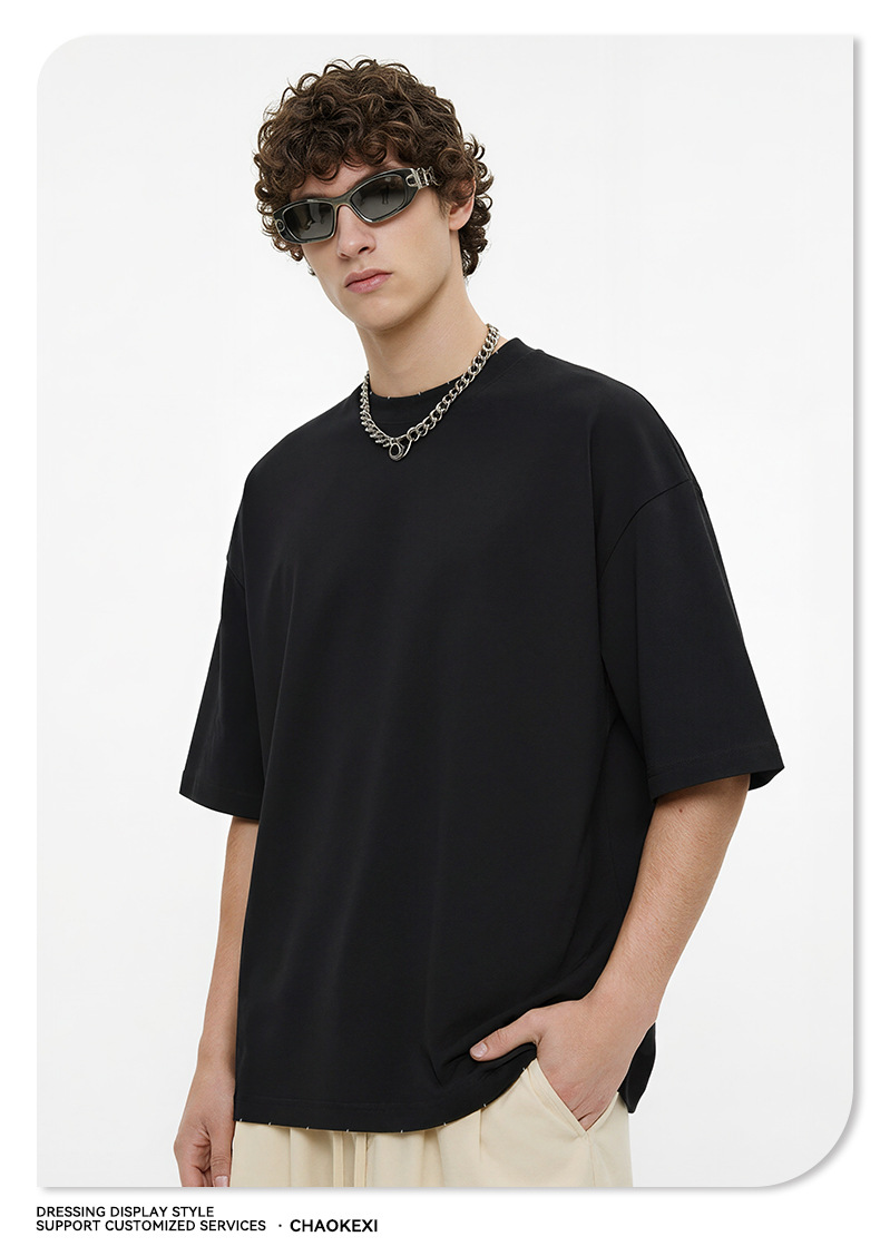 CKX2026 Summer Wholesale trendy brand loose and trendy Solona cool fabric solid color short-sleeved T-shirt for boys pic 20