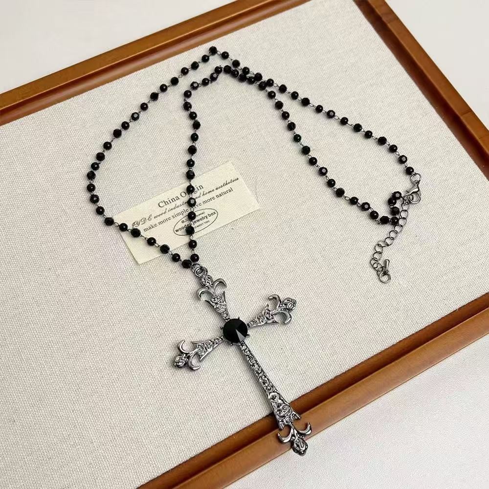 新款十字架项链长款辣妹项链女款2025甜酷y2k朋克颈链毛衣链配饰详情7