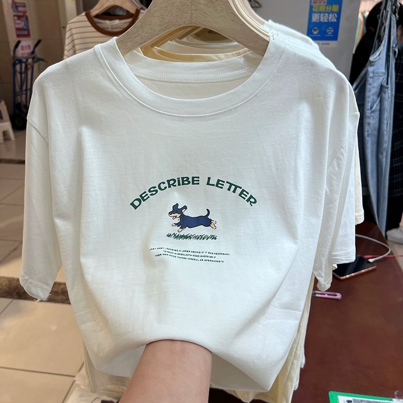 夏季重磅纯棉短袖t恤女韩版内搭女装正肩上衣打底衫服装白色t外贸详情8