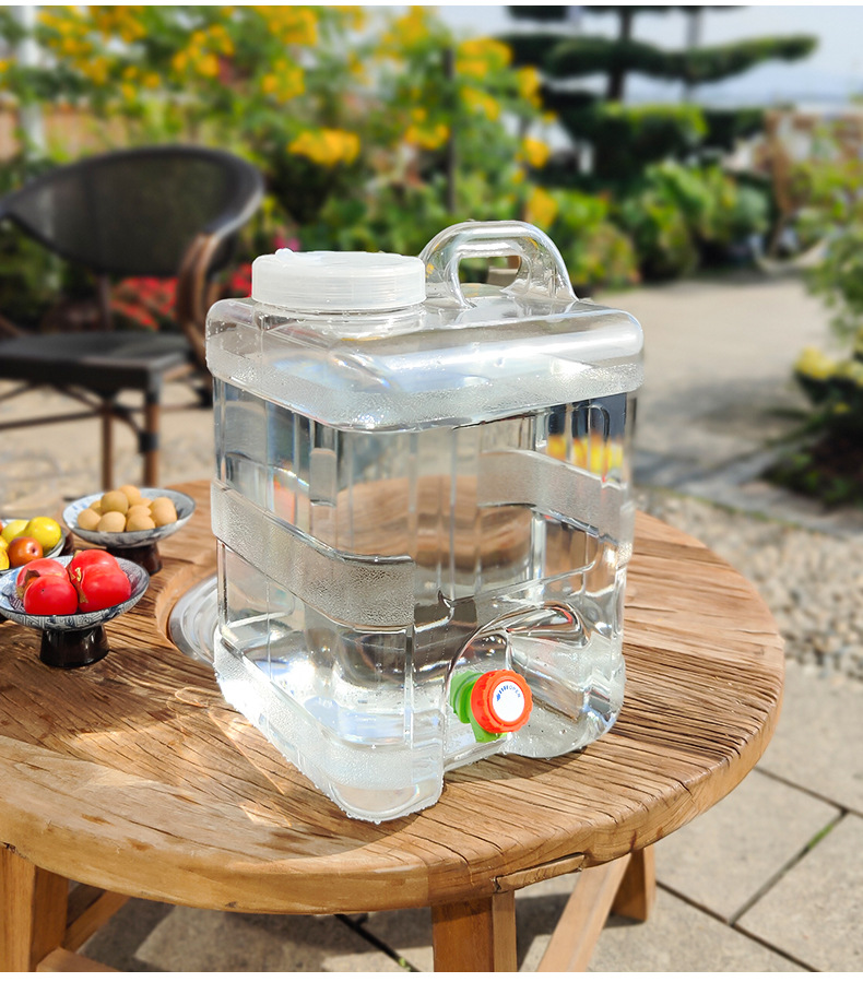 Food-grade PC transparent vertical square water storage bucket, vehicle-mounted self-driving water storage bucket, portable household large-capacity pure water bucket pic 15