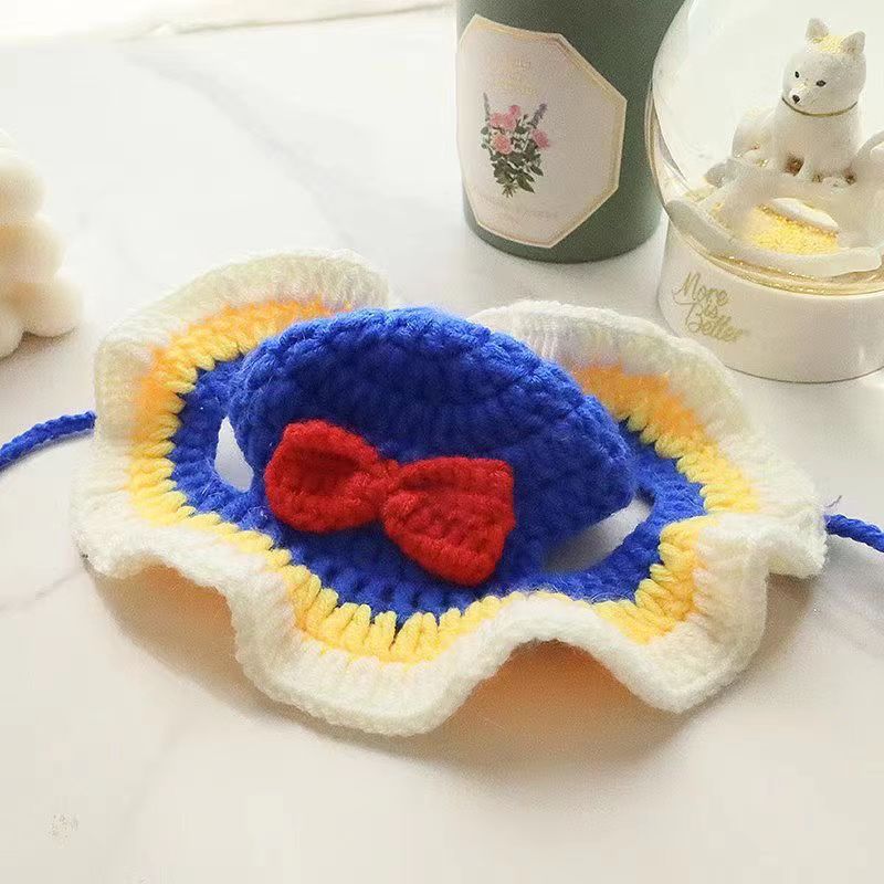 纯手工女仆喇叭花太阳帽宠物草帽变装帽猫咪帽子英短可爱呆萌详情15