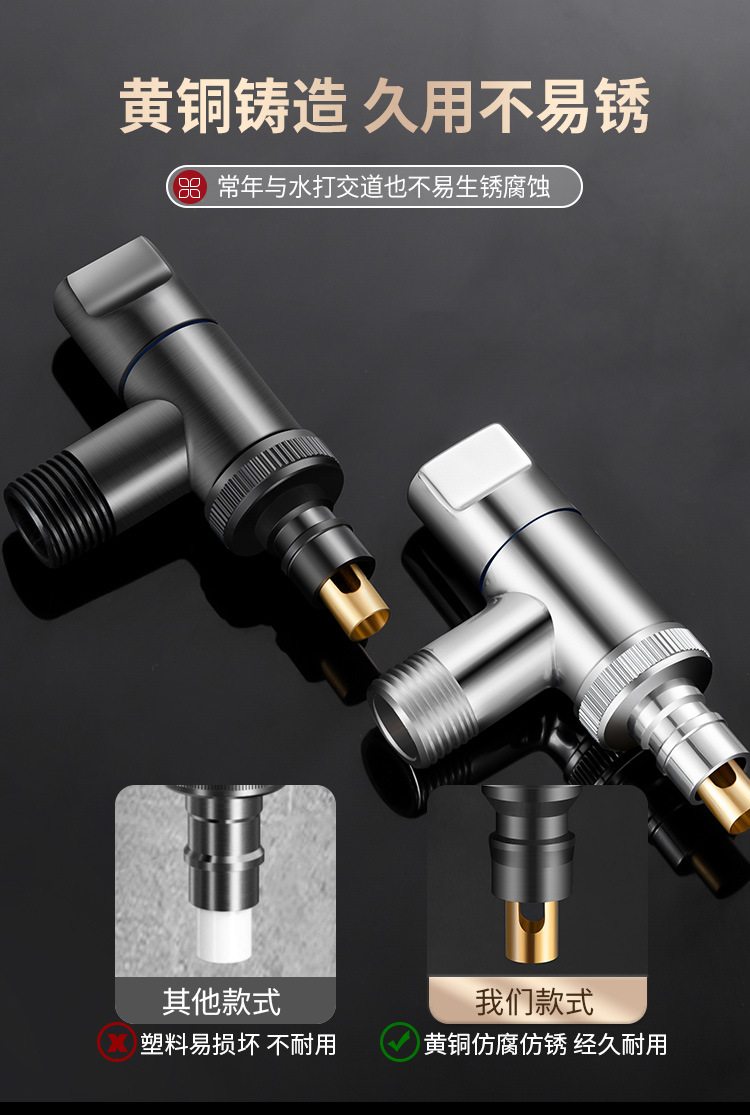 All-copper washing machine faucet automatic stop valve special snap-on faucet connector drum automatic 46 points universal pic 4