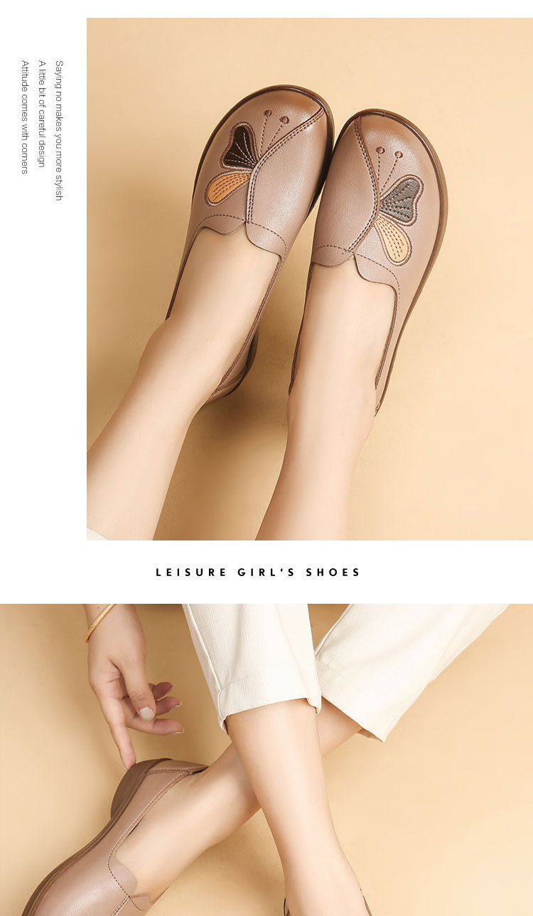 秋季新款妈妈鞋春秋款真皮中老年平底妈妈单鞋老人防滑软底皮鞋详情13