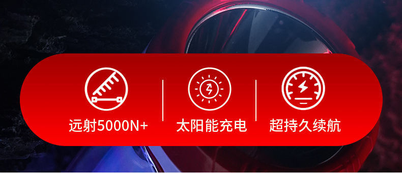 Cross-border high-intensity flashlight charging led outdoor portable lamp emergency camping searchlight solar USB charging pic 2