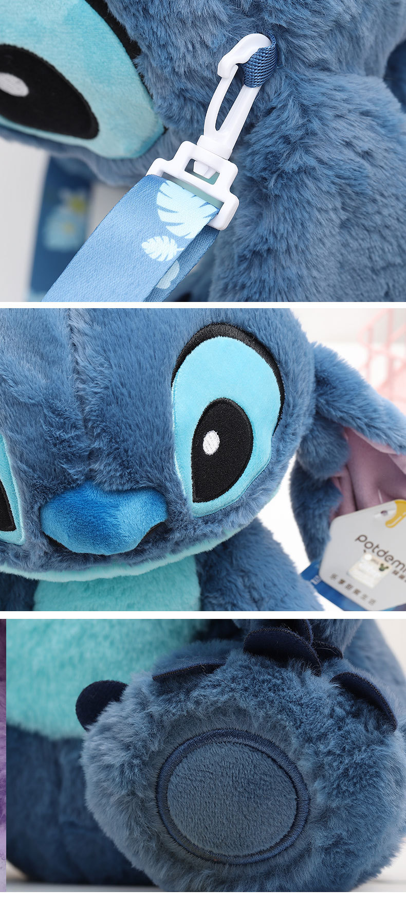 迪士尼正版史迪奇毛绒公仔斜挎包毛绒公仔史迪仔双肩包背包玩偶详情5