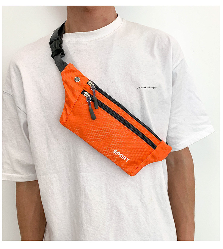 Outdoor fashion running casual sports waist bag, invisible crossbody sports crossbody bag, checkered close-fitting mobile phone waist bag pic 12