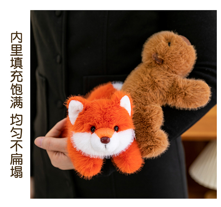 Cartoon capybara plush toy, West Highland dog, home panda figurine, car fox decoration, office sloth pic 14