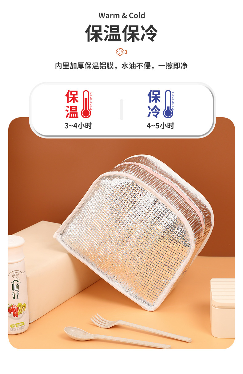 3D立体卡通萌宠便当包学生饭盒袋牛津布午餐盒袋户外野餐保温包详情5