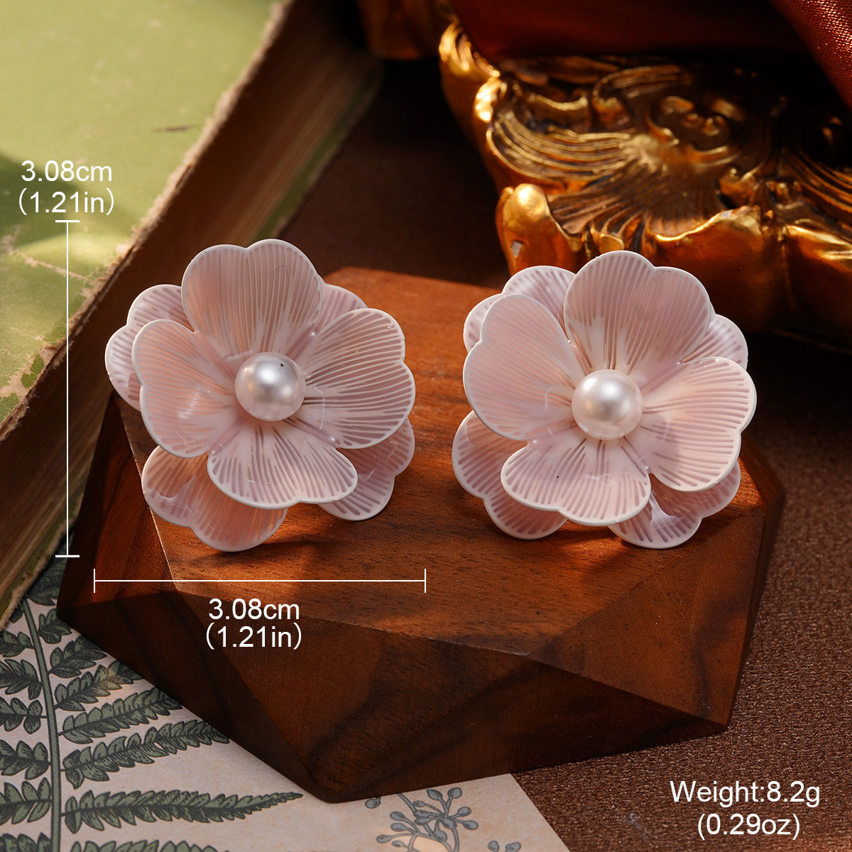 法式复古宫廷风小众设计花卉耳环紫色系中古vintage滴油珐琅耳饰详情21