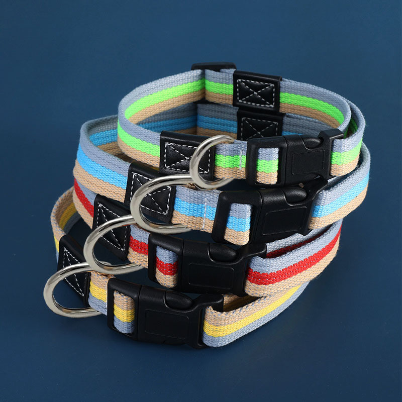 Factory direct sales of pet collars, dog neck rings, thickened canvas webbing, adjustable buckles, dog walking and training neck covers pic 8