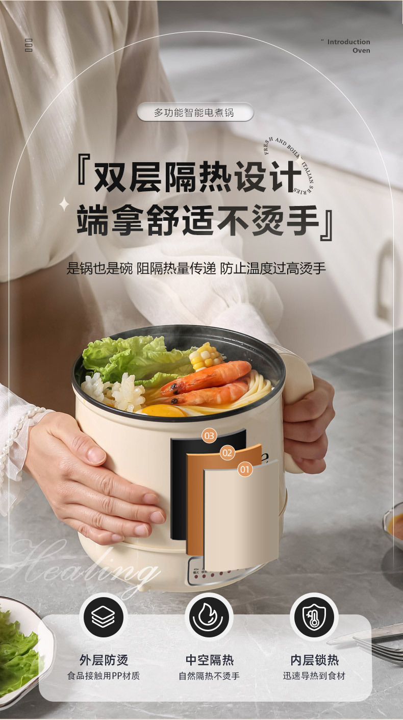 小电饭煲1-2人蒸煮家用多功能电煮锅迷你小型电饭锅宿舍学生锅详情19