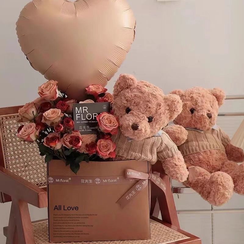 网红泰迪熊毛绒玩具公仔玩偶抱抱小熊情人节礼物网红花束衬衣小熊详情7