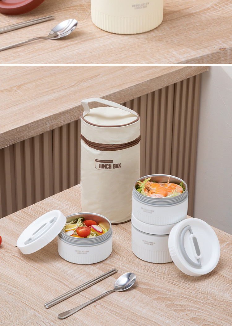 304不锈钢便当盒保温饭盒汤碗高颜值午餐盒学生便携分格多层饭盒详情18